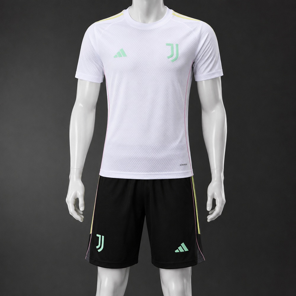 Juventus 25/26 White Black Short Sleeve Short Set