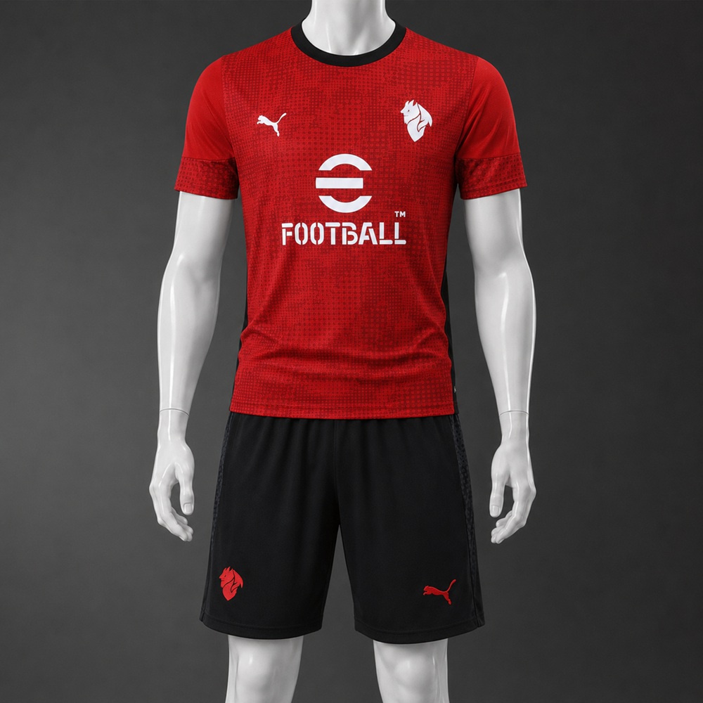 AC Milan 25/26 Red Black Short Sleeve Short Set