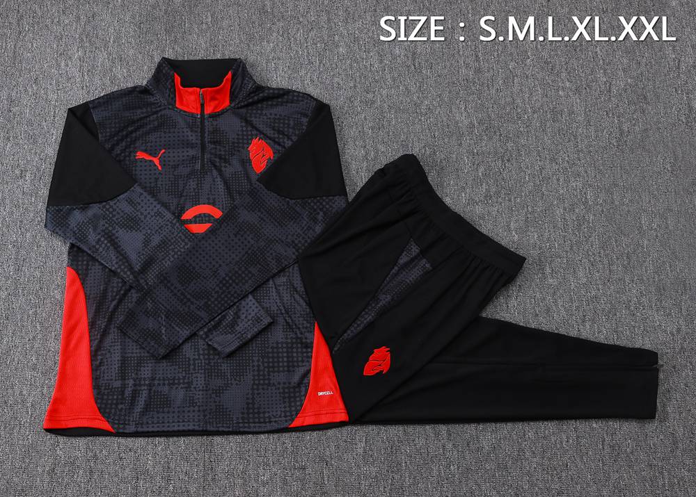 AC Milan 25/26 Dark Grey Printed Black Half Zip Tracksuit Foto 2