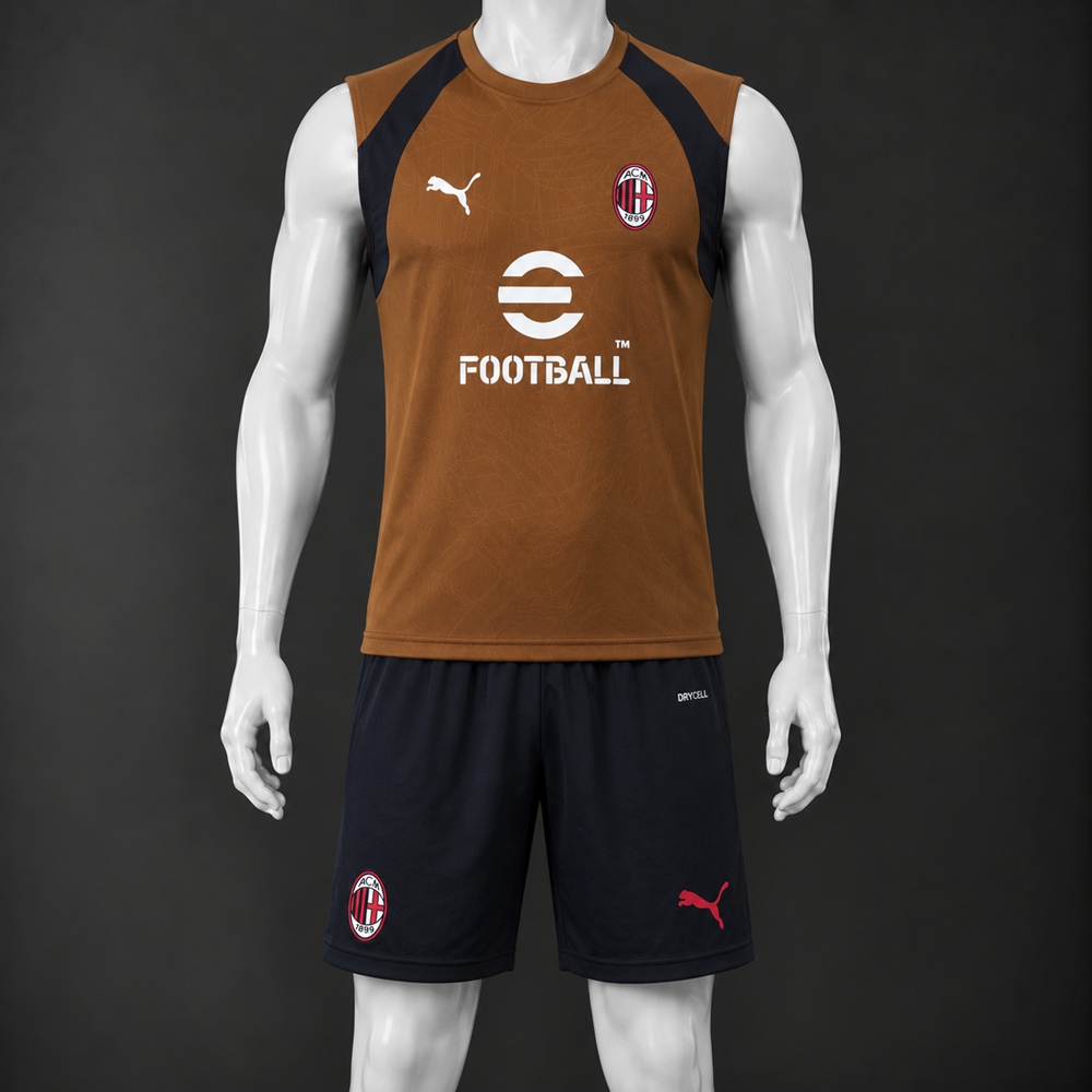 AC Milan 26/27 Brown Black Training Vest Set