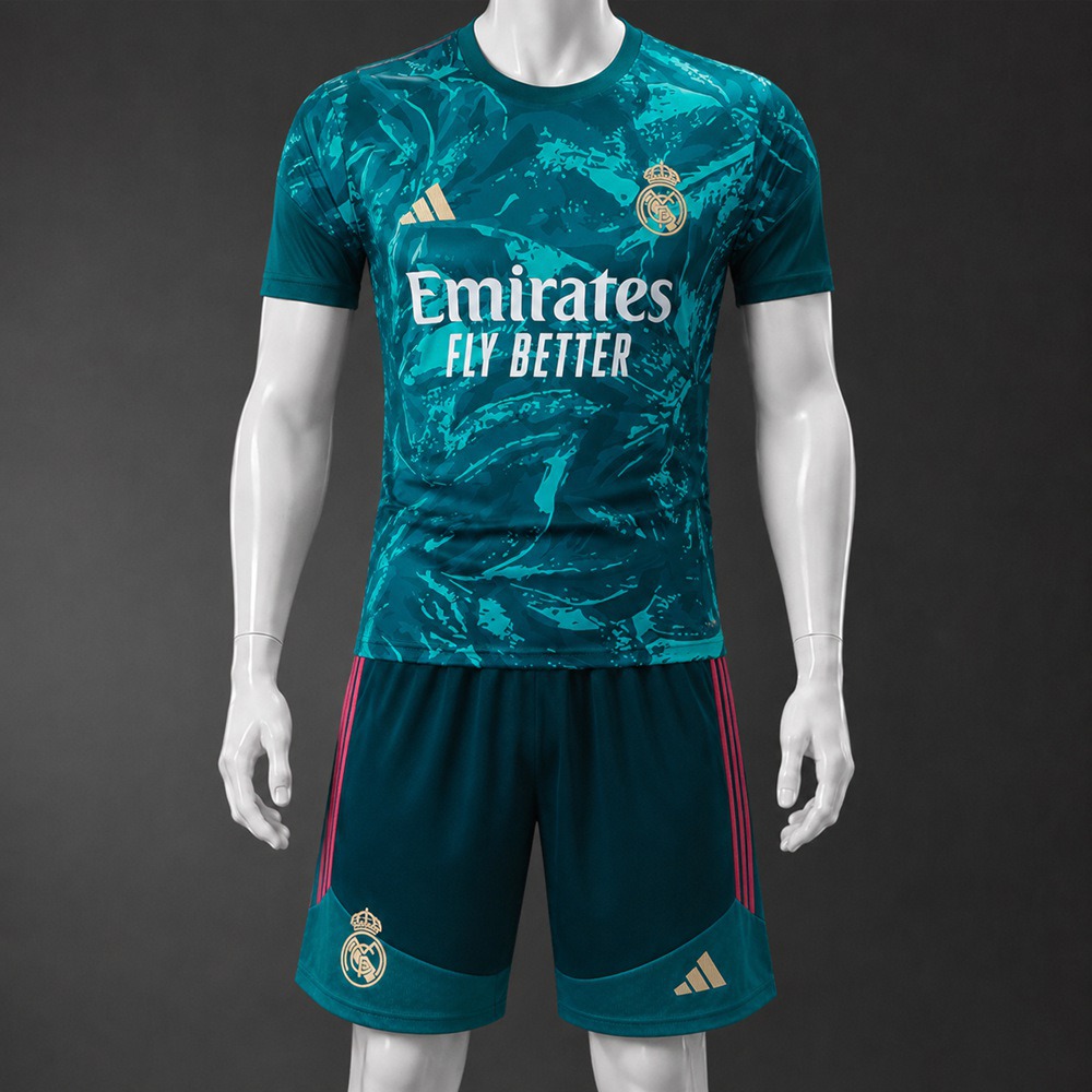 Real Madrid 26/27 Teal Print Short Sleeve Short Set