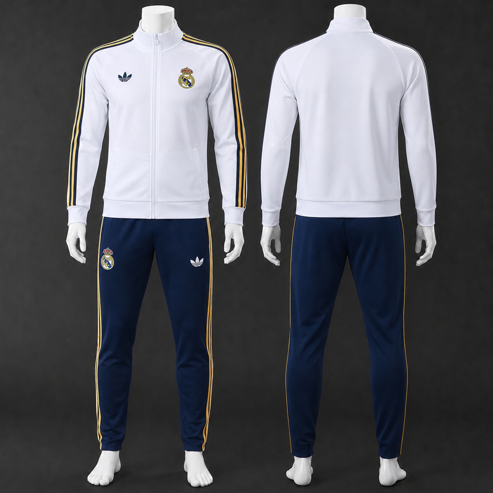 Real Madrid 26/27 White and Navy Blue Jacket Kit