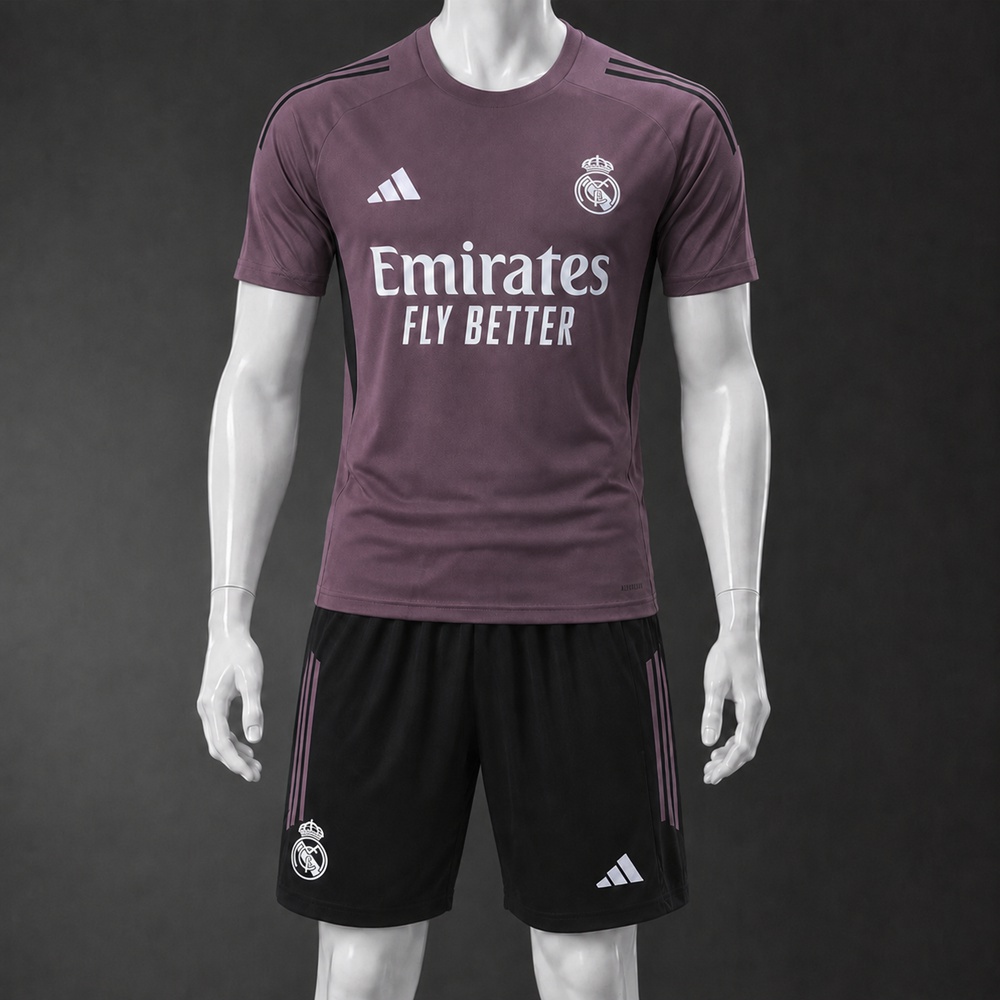 Real Madrid 25/26 Purple Black Short Sleeve Short Set