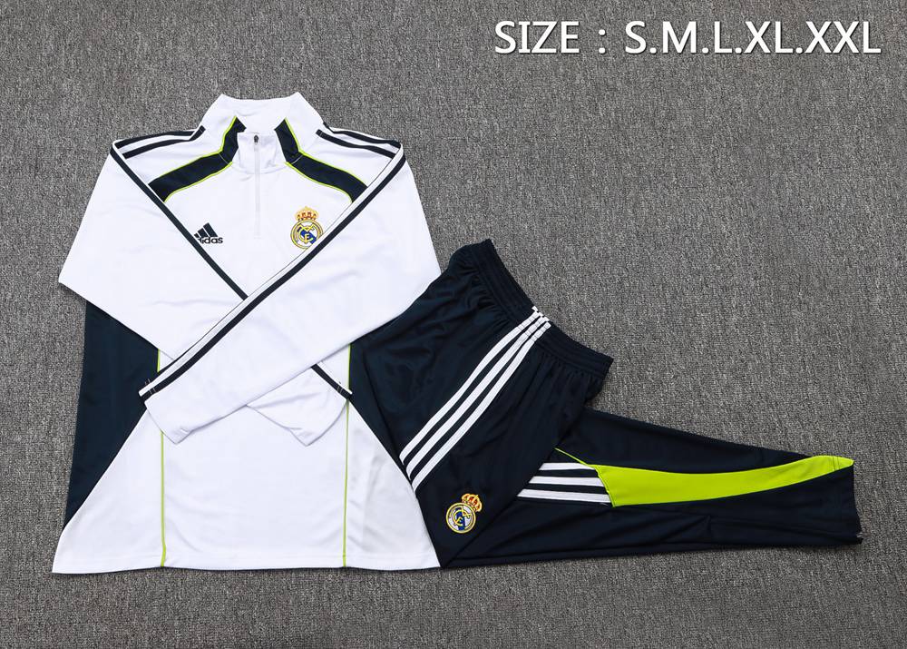 Real Madrid 25/26 White Navy Half Zip Tracksuit Foto 2