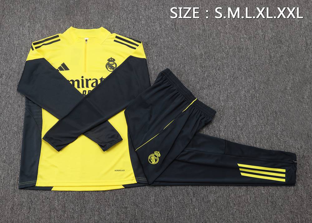Real Madrid 25/26 Yellow Black Half Zip Tracksuit Foto 2