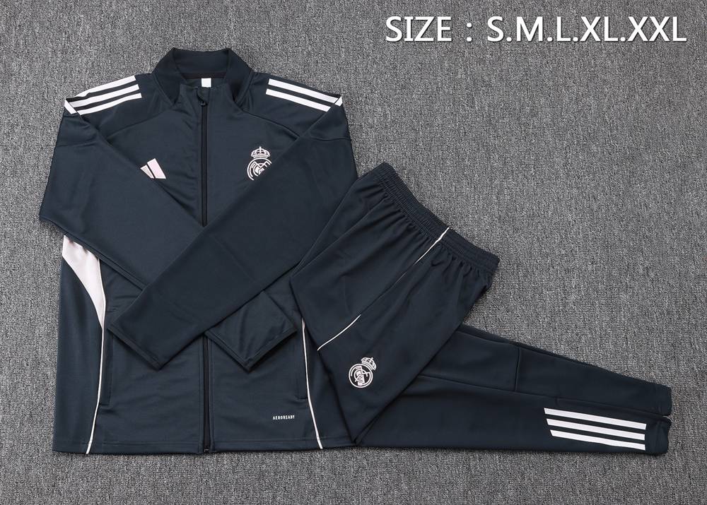 Real Madrid 25/26 Navy White Jacket Kit Foto 2