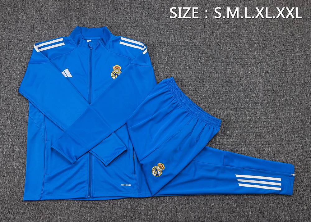 Real Madrid 25/26 Bright Blue Soccer Jacket Kit Set Foto 2