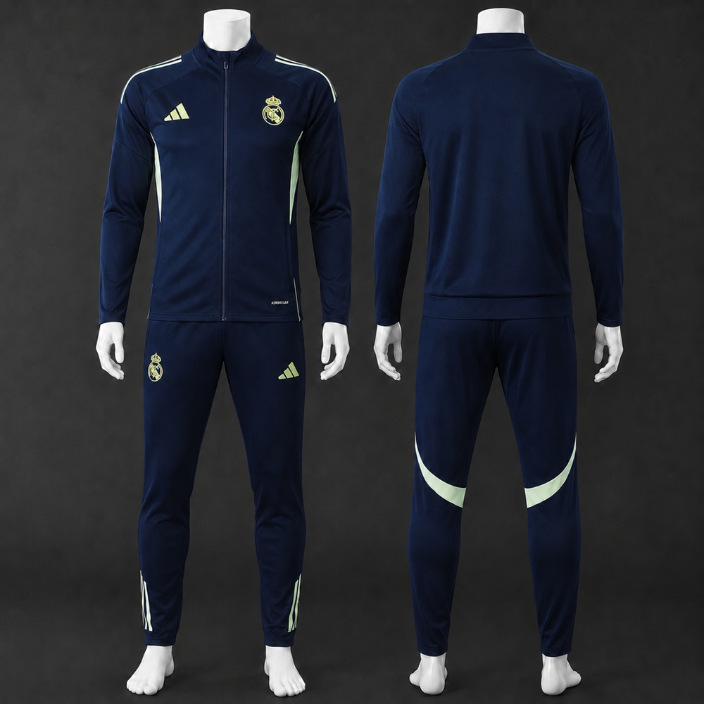 Real Madrid 25/26 Navy Mint Green Jacket Kit Foto 2