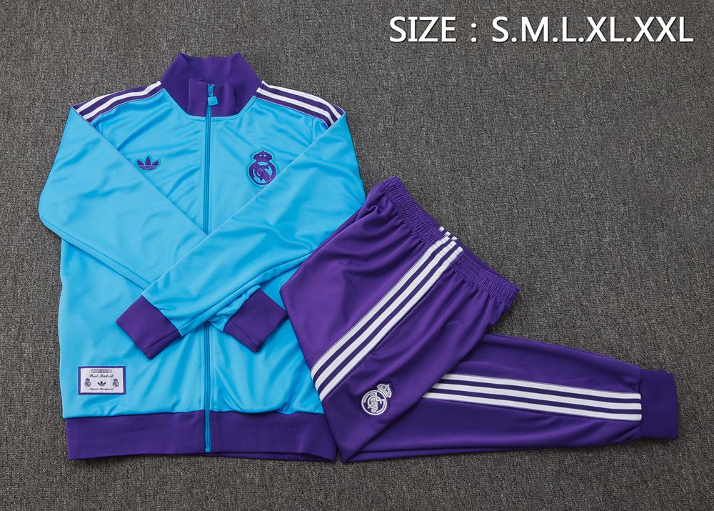 Real Madrid 25/26 Light Blue Purple Jacket Kit Foto 2