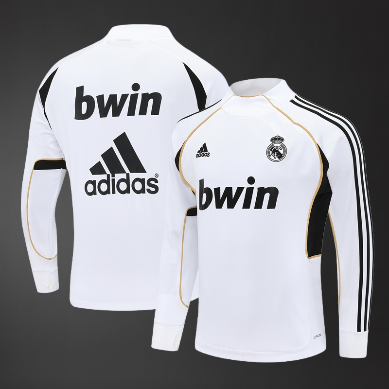 Real Madrid 11/12 Adult Retro White Training Tracksuits