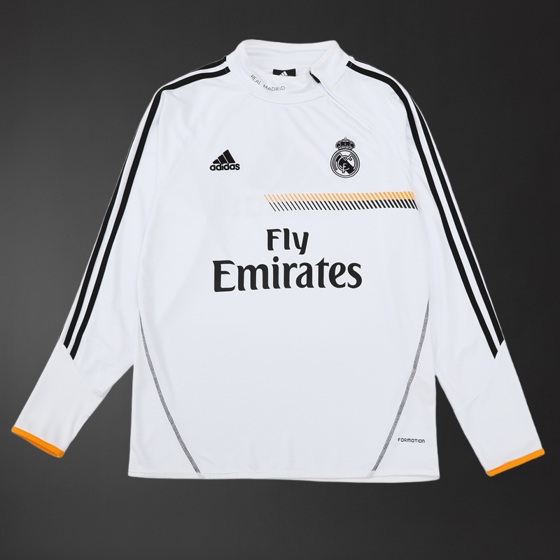 Real Madrid 13/14 Adult Retro White Training Tracksuits Foto 2