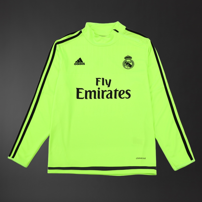 Real Madrid 15/16 Adult Retro Fluorescent Green Training Tracksuits Foto 2