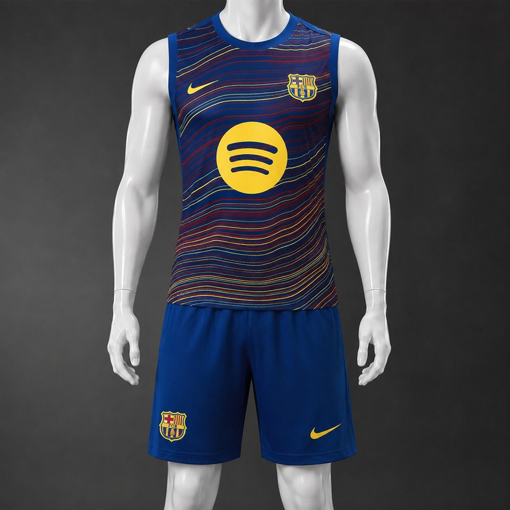 Barcelona 25/26 Multicolor Stripe Blue Training Vest kit