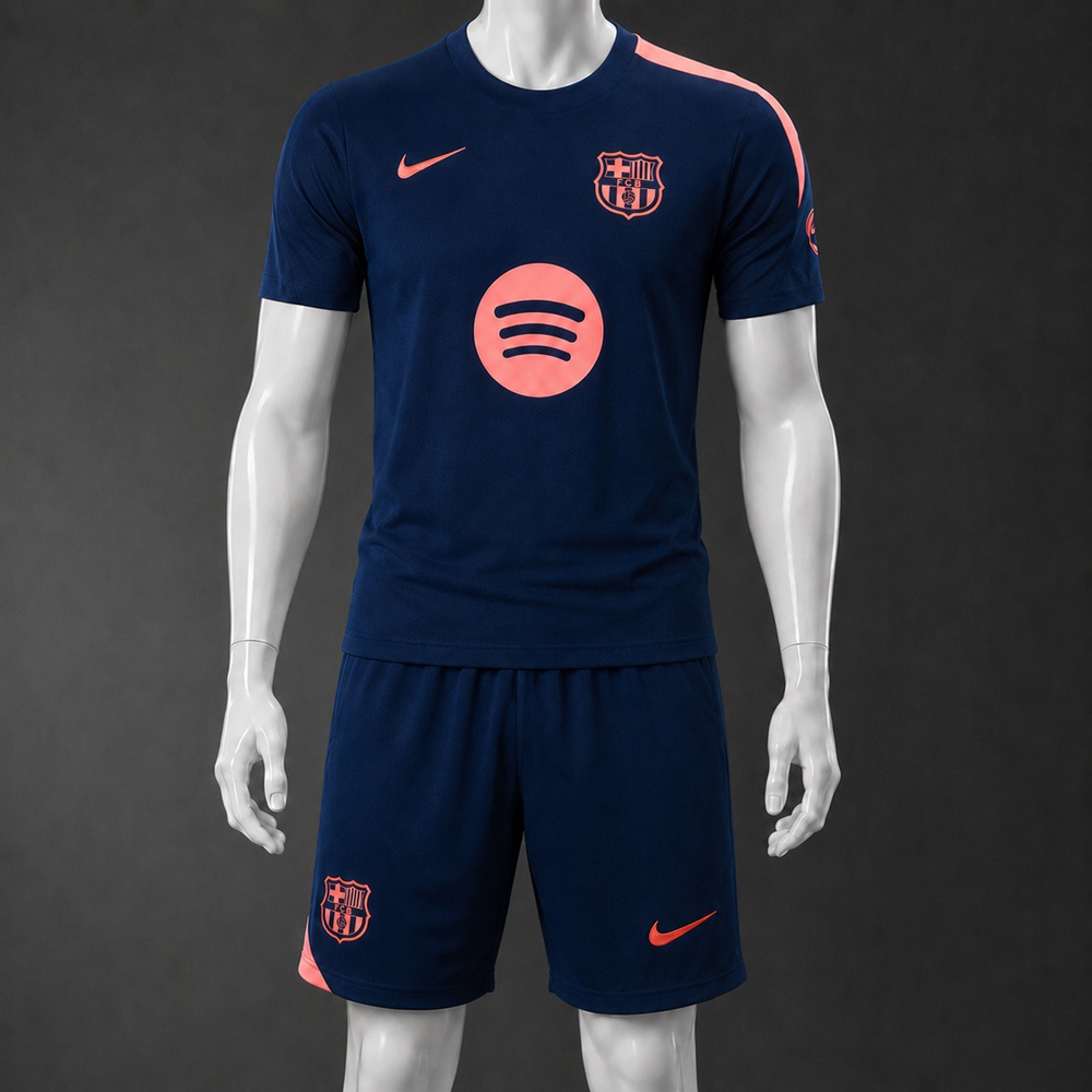 Barcelona 25/26 Navy Coral Short Sleeve Short Set