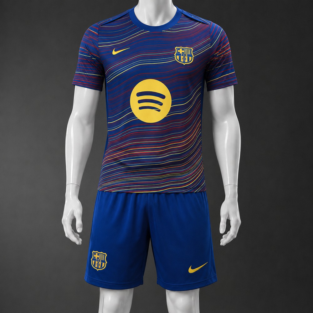 Barcelona 25/26 Multicolor Blue Short Sleeve Short Set1