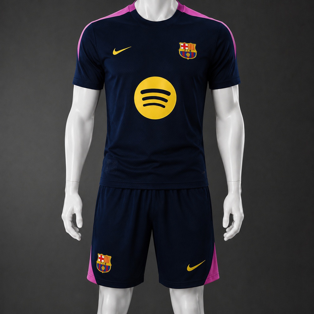 Barcelona 25/26 Navy Pink Short Sleeve Short Set