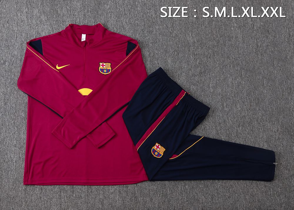 Barcelona 26/27 Burgundy Navy Half Zip Tracksuit Foto 2