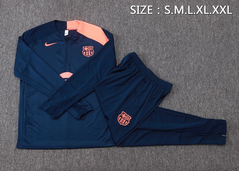 Barcelona 25/26 Navy Peach Half Zip Tracksuit Foto 2
