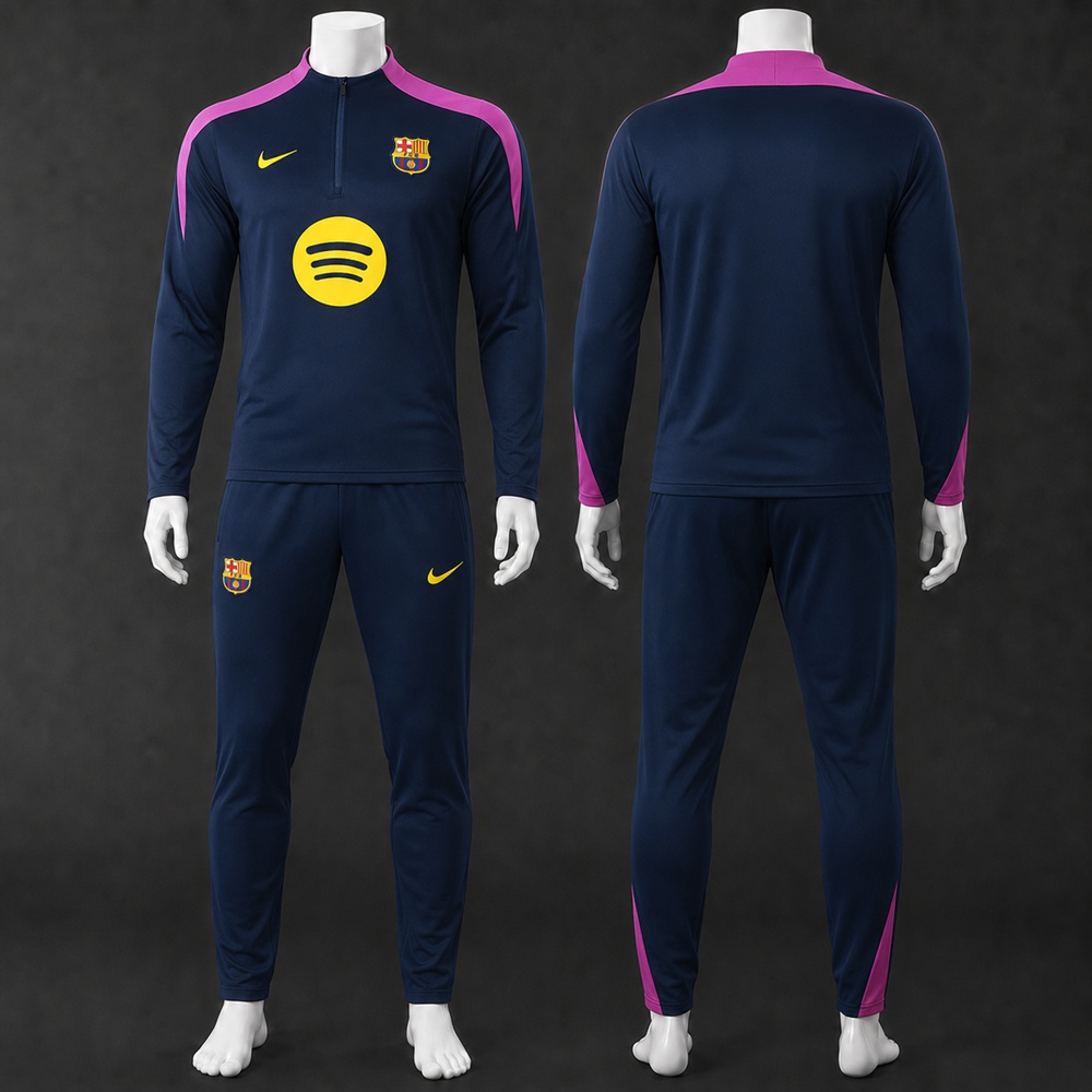 Barcelona 25/26 Purple Navy Half Zip Tracksuit