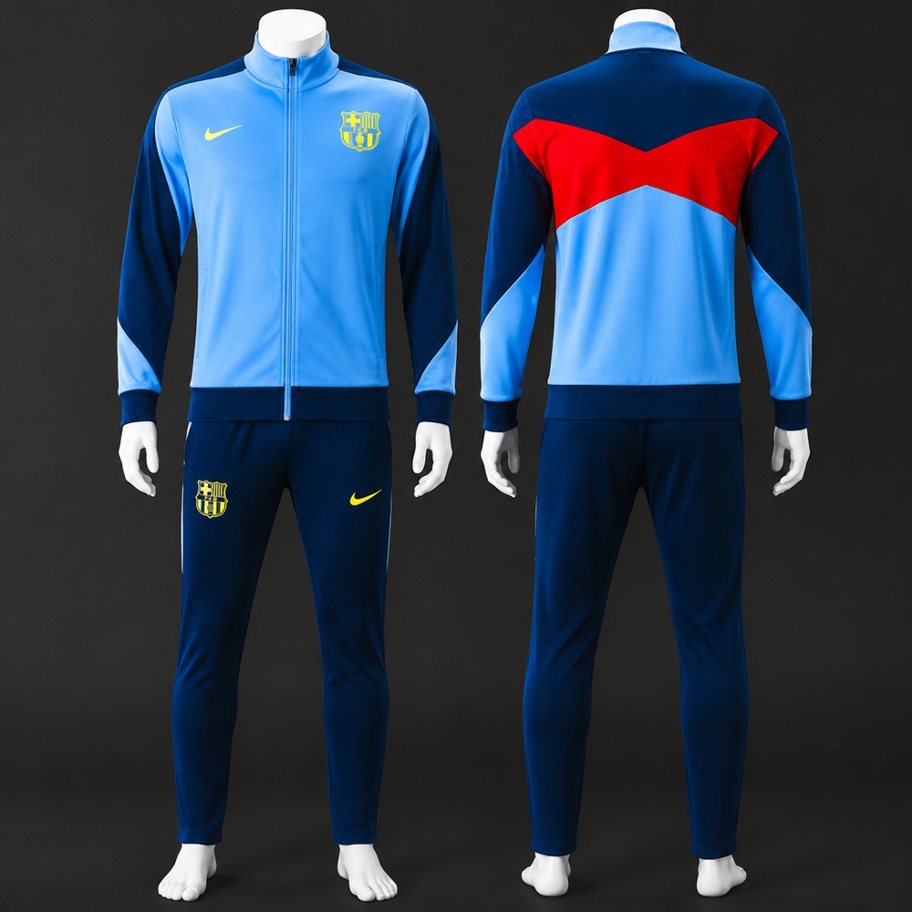 Barcelona 25/26 Light Blue Football Jacket Kit Set