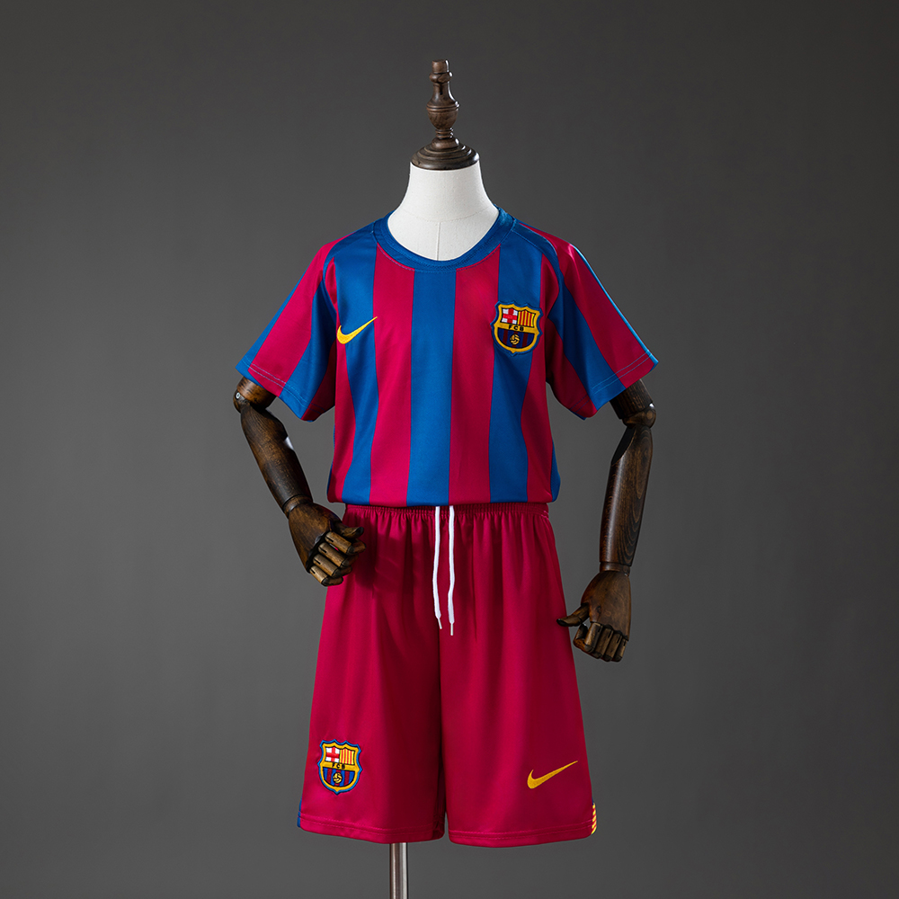 Barcelona 05/06 Home (League Edition) Retro Kids Kit Jersey