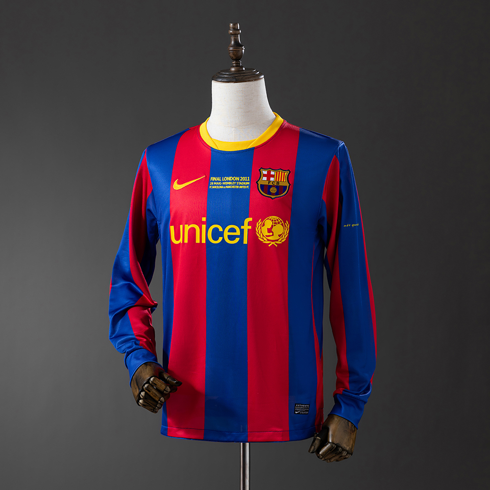 Barcelona 10/11 Home Long Sleeve Retro Jersey