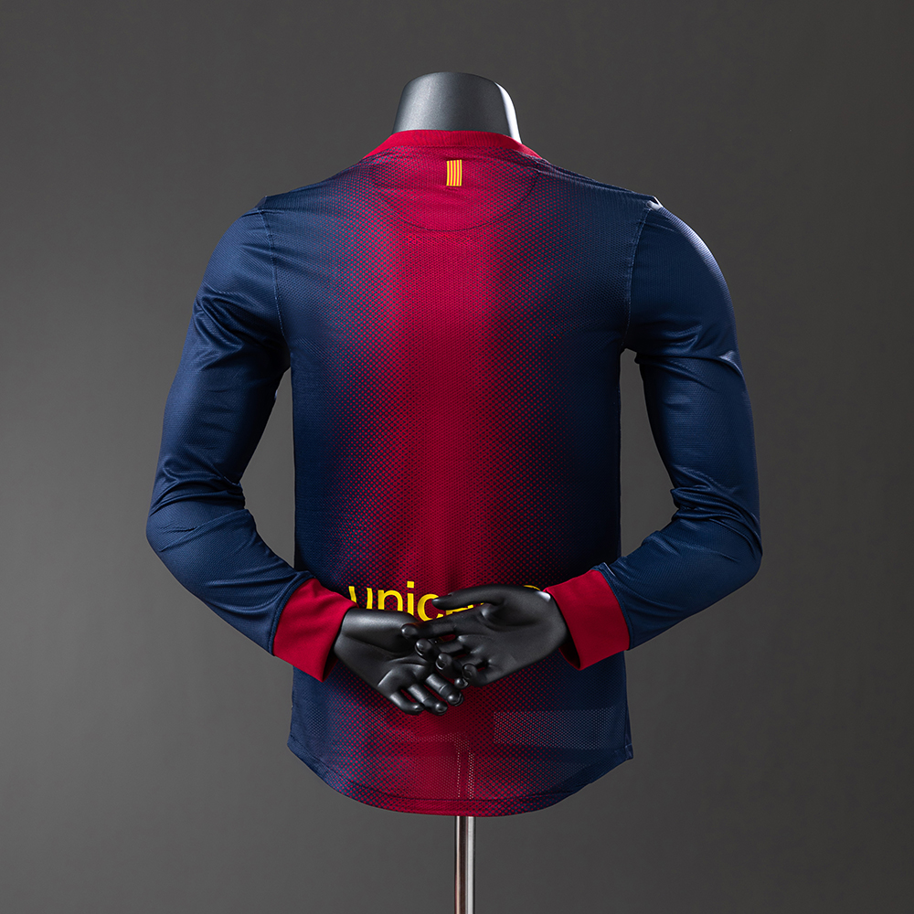 Barcelona 12/13 Home Long Sleeve Player Version Retro Jersey Foto 2