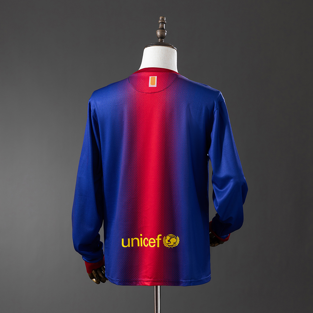 Barcelona 12/13 Home Long Sleeve Retro Jersey Foto 2