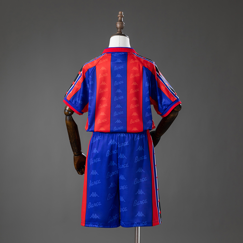 Barcelona 96/97 Home Retro Kids Kit Jersey Foto 2