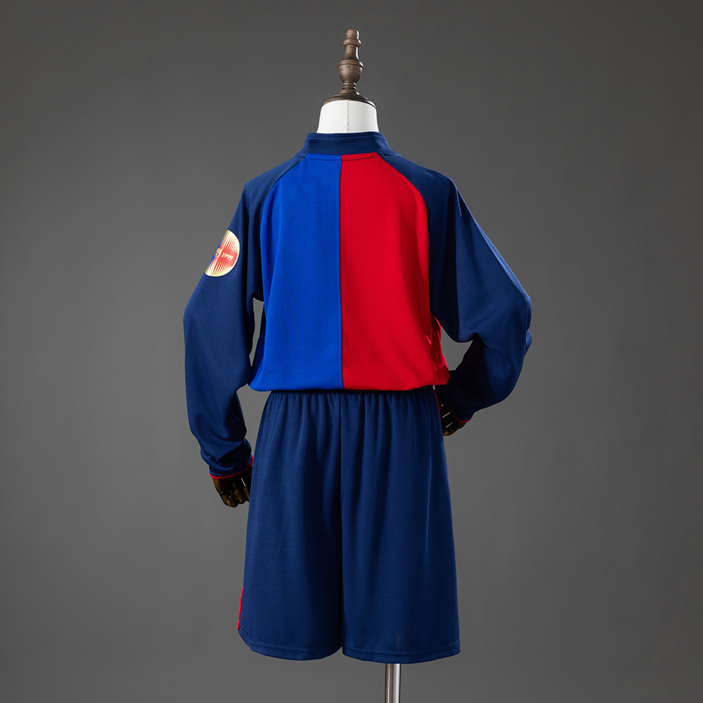 Barcelona 100th Anniversary Retro Long-Sleeve Kids Kit Jersey Foto 2