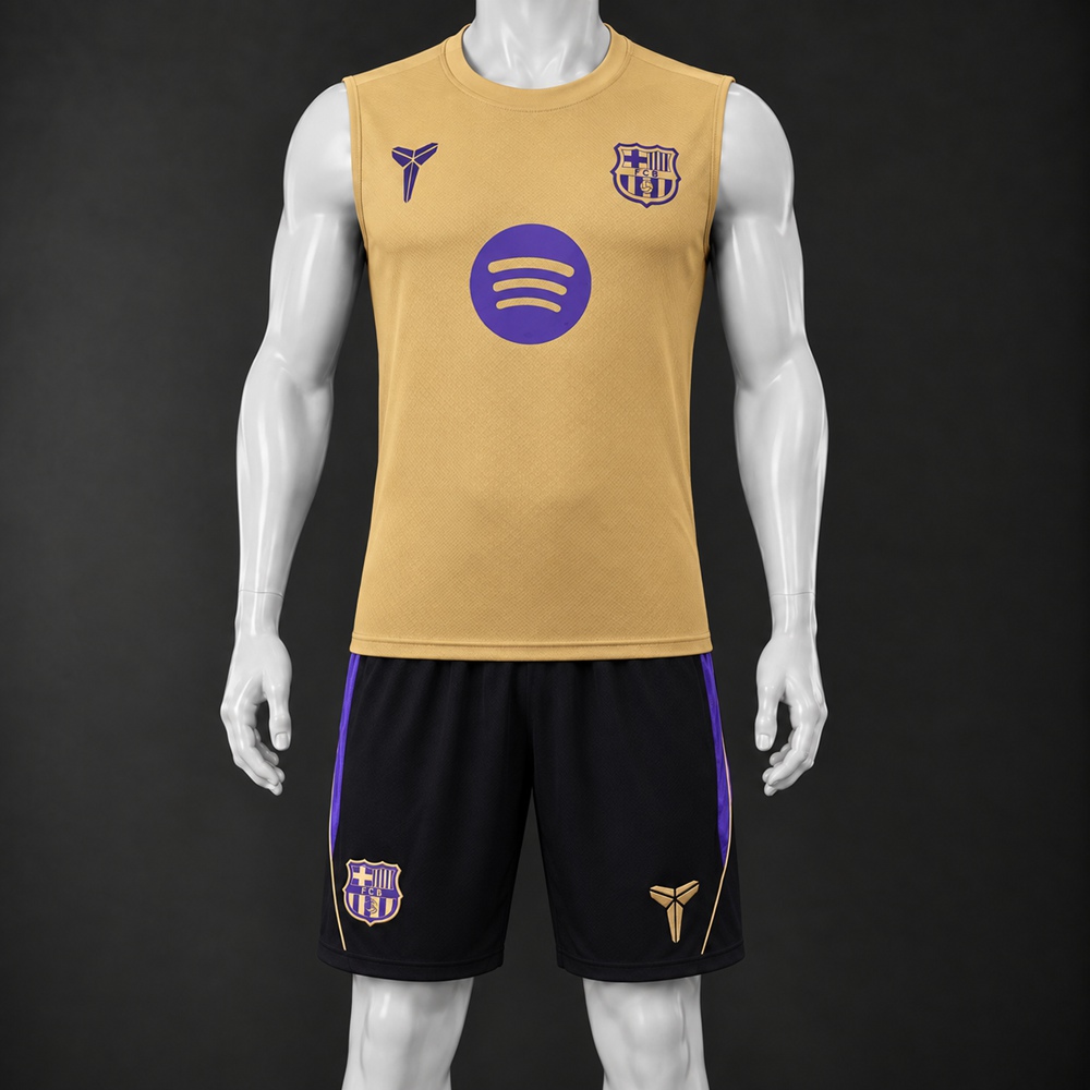 Barcelona 26/27 Gold Black Training Vest Kit