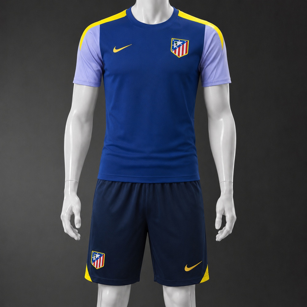 Atletico Madrid 25/26 Blue Light Purple Short Sleeve Short Set