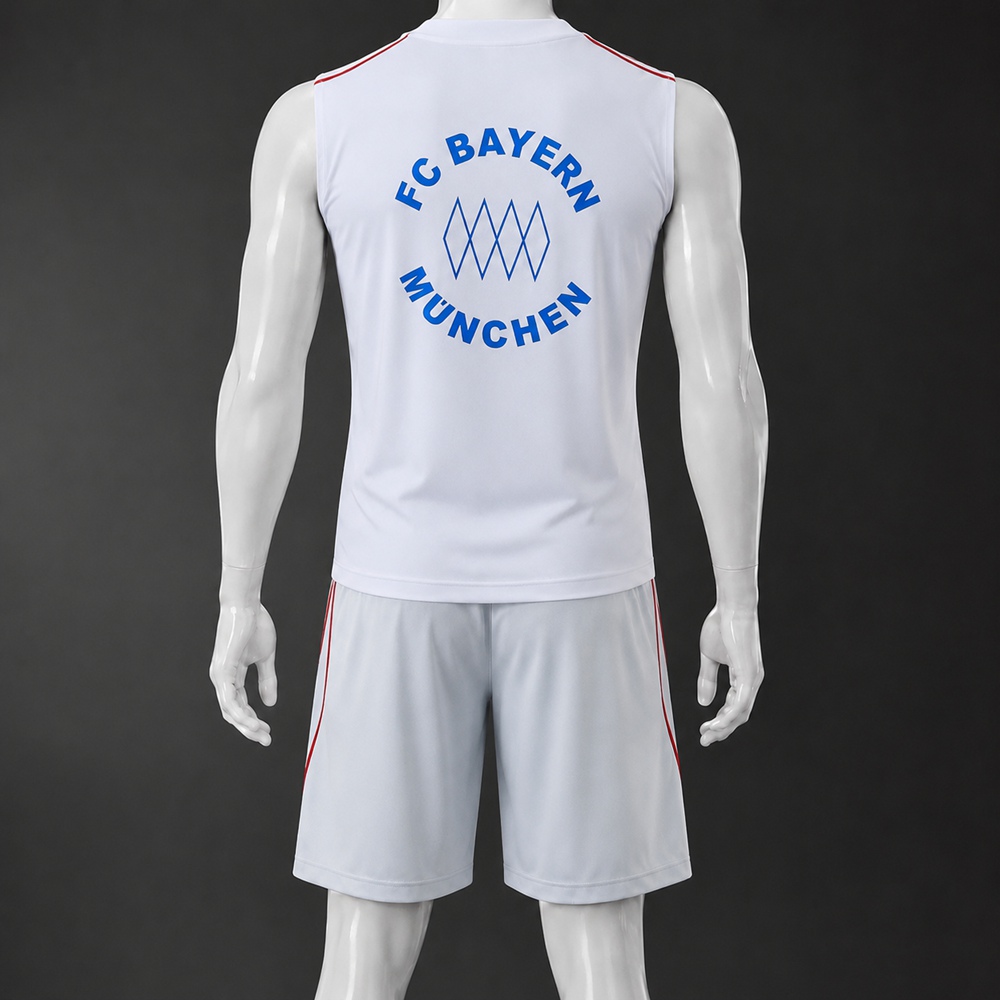 Bayern Munich 26/27 White Light Gray Blue Training Vest kit Foto 2
