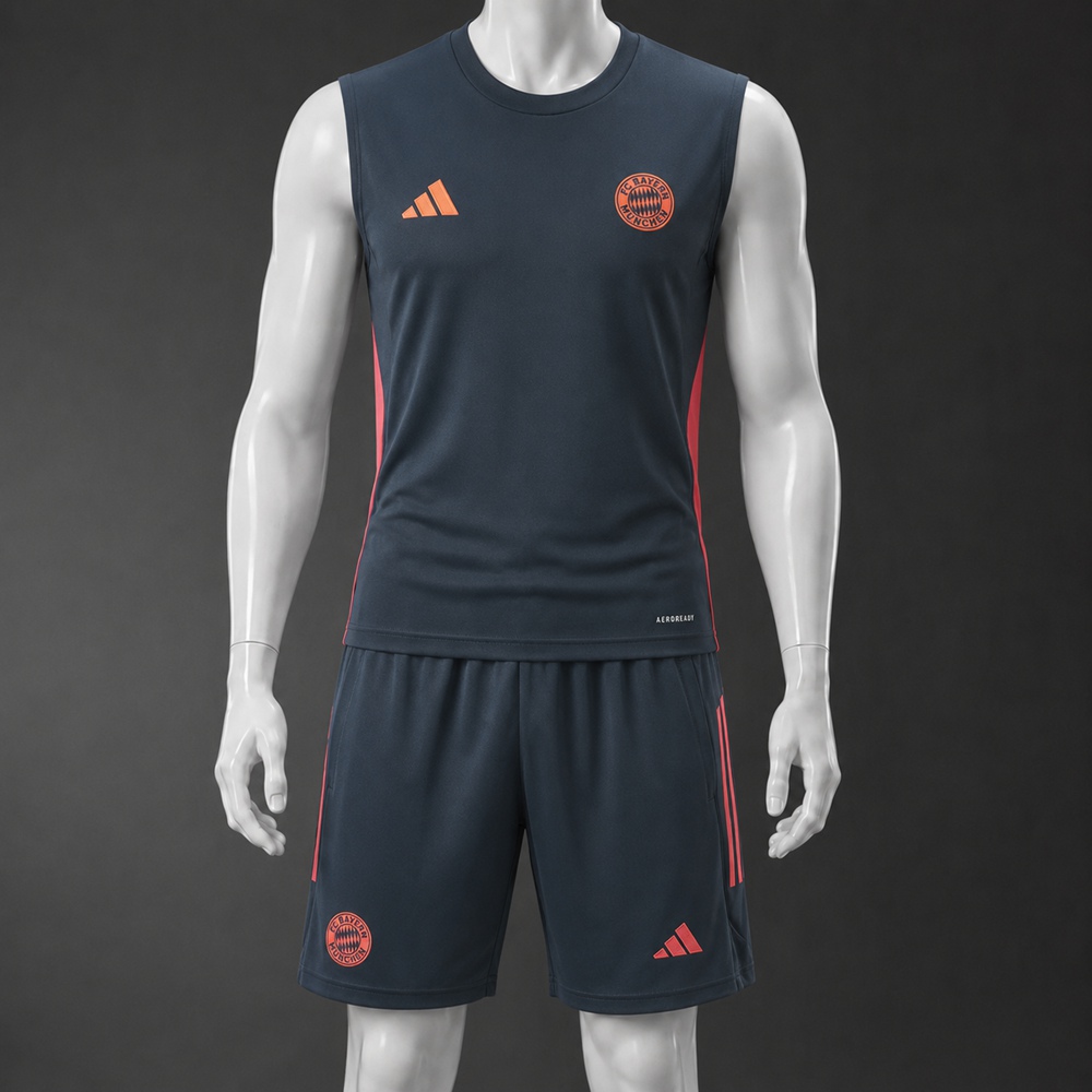 Bayern Munich 25/26 Dark Navy Orange Red Training Vest kit