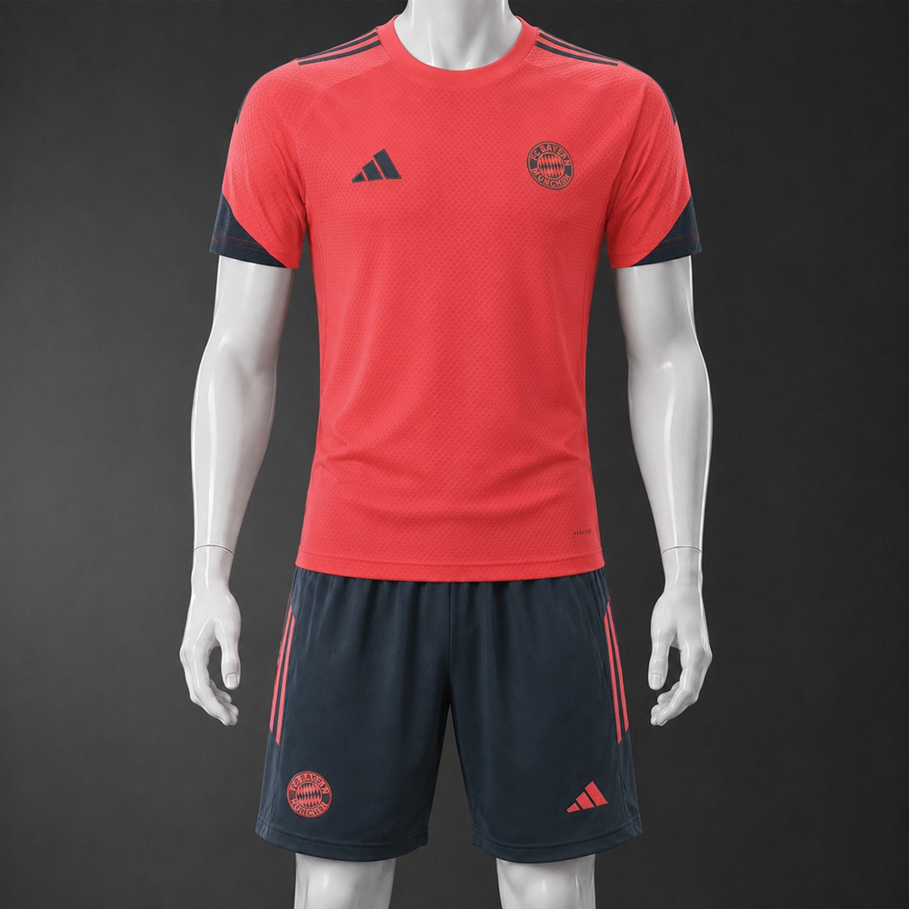 Bayern Munich 25/26 Red Dark Gray Short Sleeve Short Set