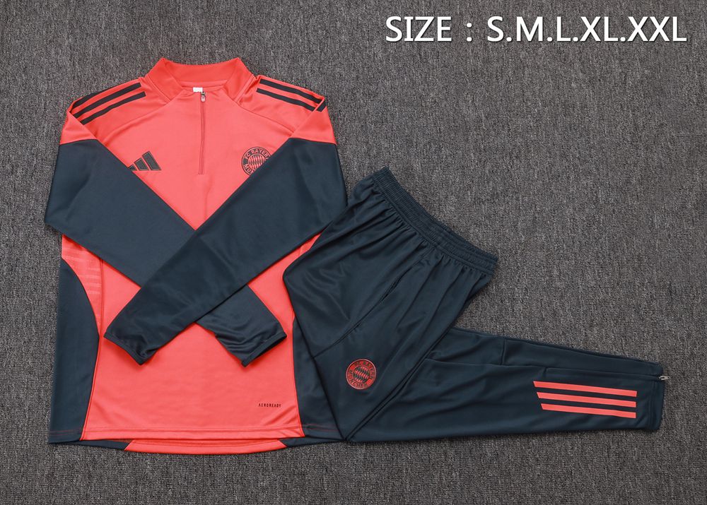 Bayern Munich 25/26 Red Navy Half Zip Tracksuit Foto 2