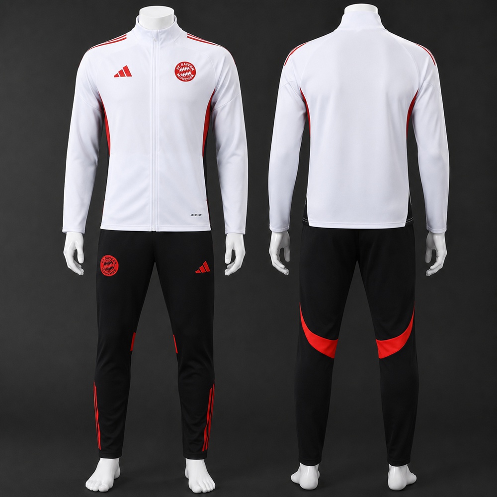 Bayern Munich 25/26 White Black Red Jacket Kit