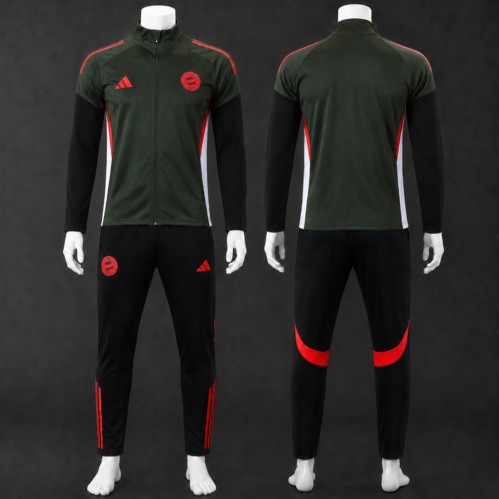 Bayern Munich 25/26 Army Green Black Jacket Kit