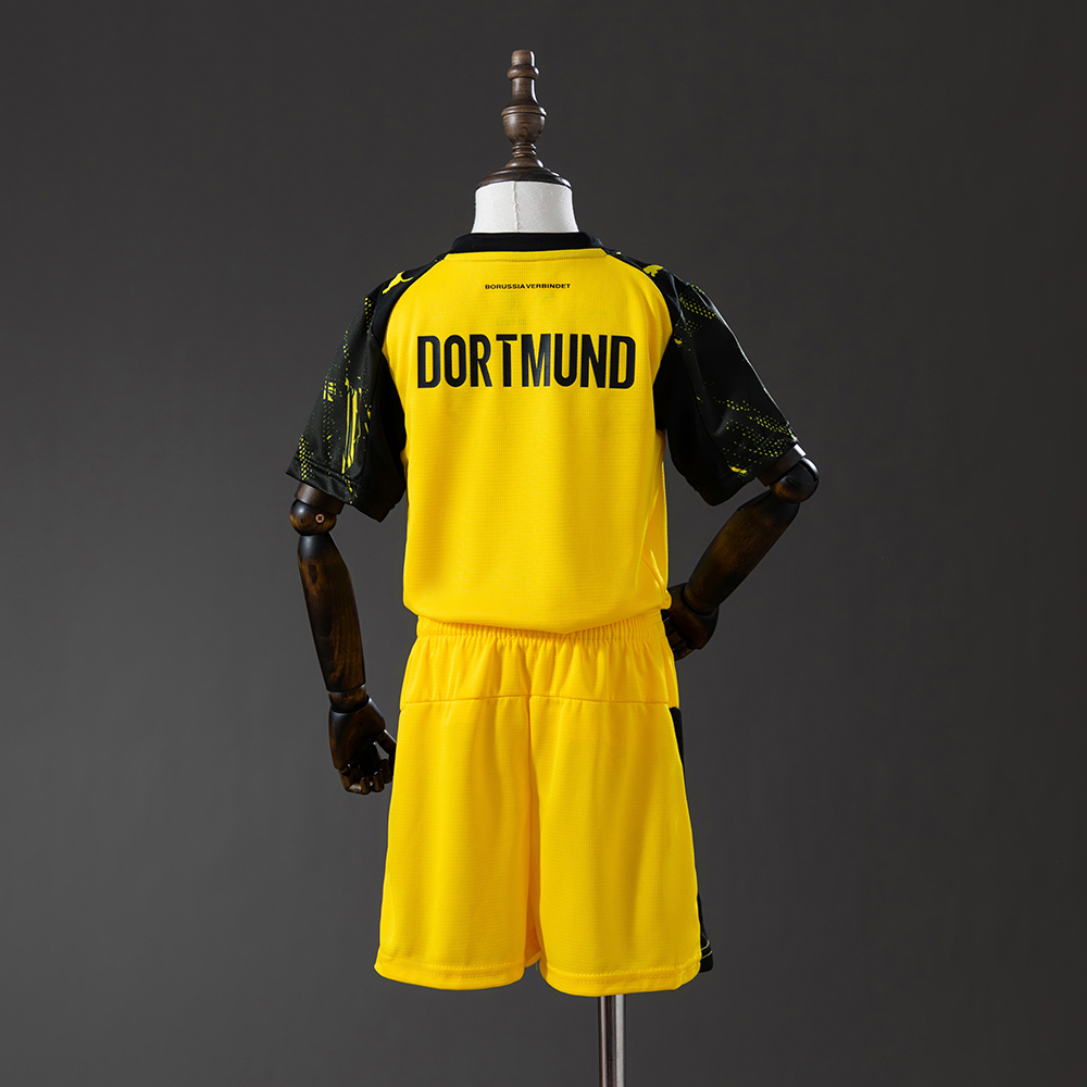 Borussia Dortmund 25/26 Home Full Kids Kit Jersey Foto 2