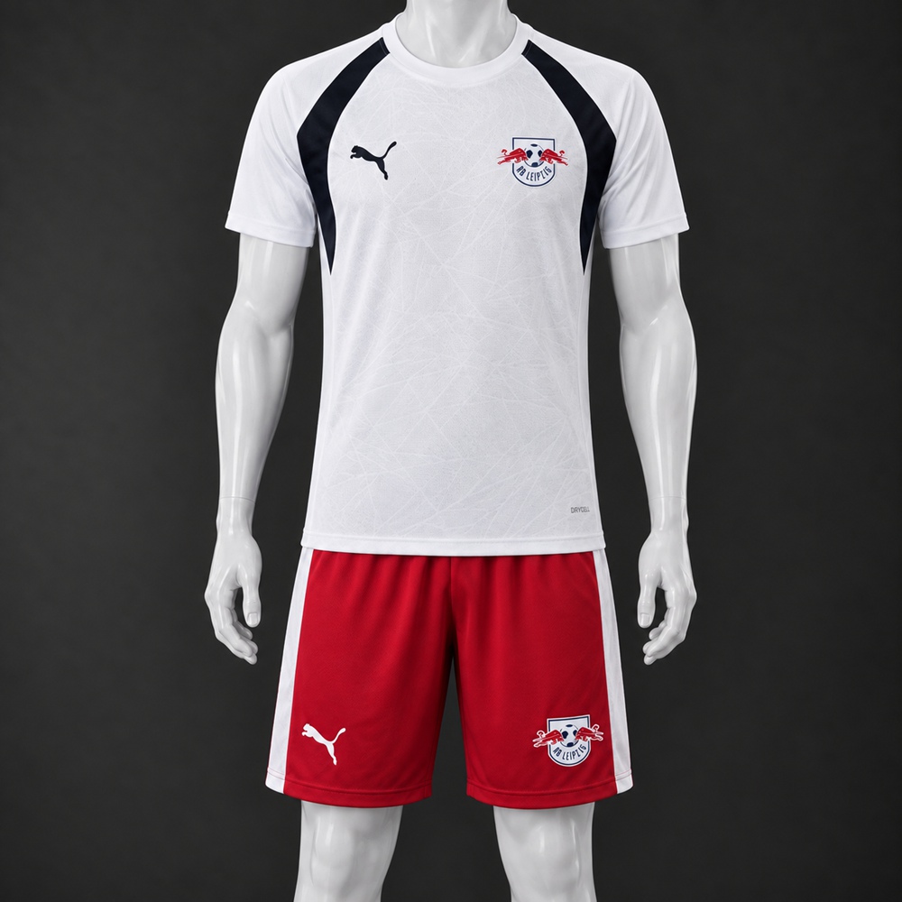 RB Leipzig 26/27 White Red Black Short-Sleeve Shorts Set