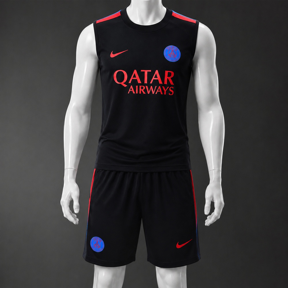 PSG 26/27 Black Red Training Vest kit