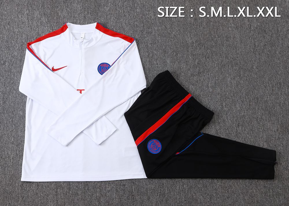PSG 26/27 White Black Half Zip Tracksuit Foto 2