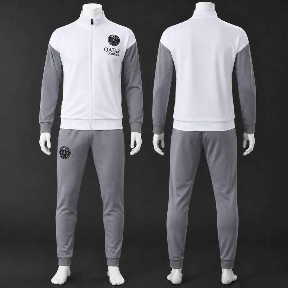 PSG 26/27 White and Grey Jacket Kit