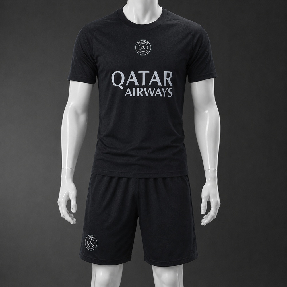 PSG 25/26 Black Short Sleeve Short Set Foto 2