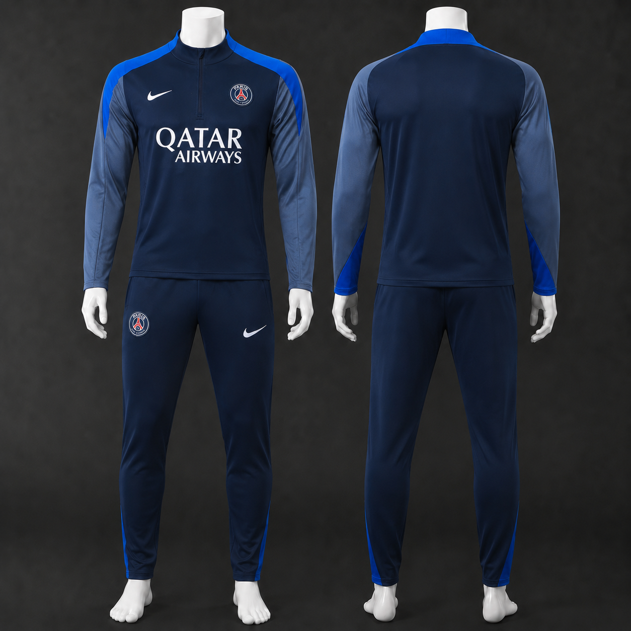 PSG 25/26 Navy Blue Half Zip Tracksuit