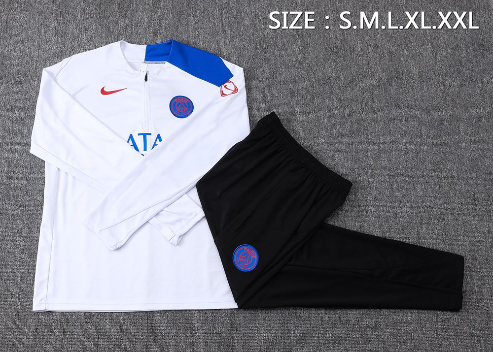 PSG 25/26 White Blue Half Zip Tracksuit Foto 2