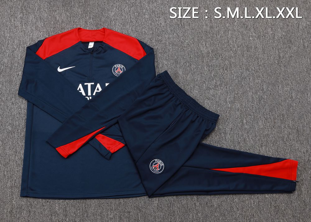 PSG 25/26 Navy Red Half Zip Tracksuit Foto 2