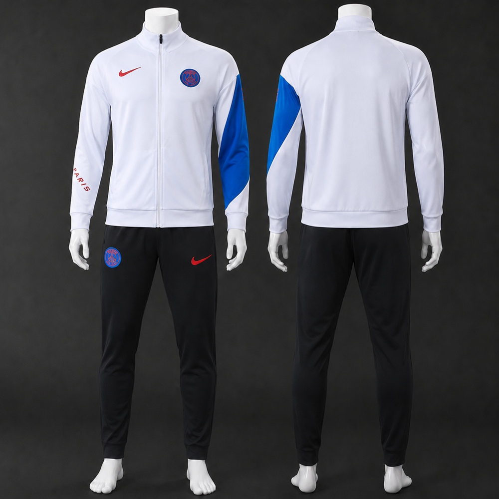 PSG 25/26 White Blue Training Jacket Kit Set