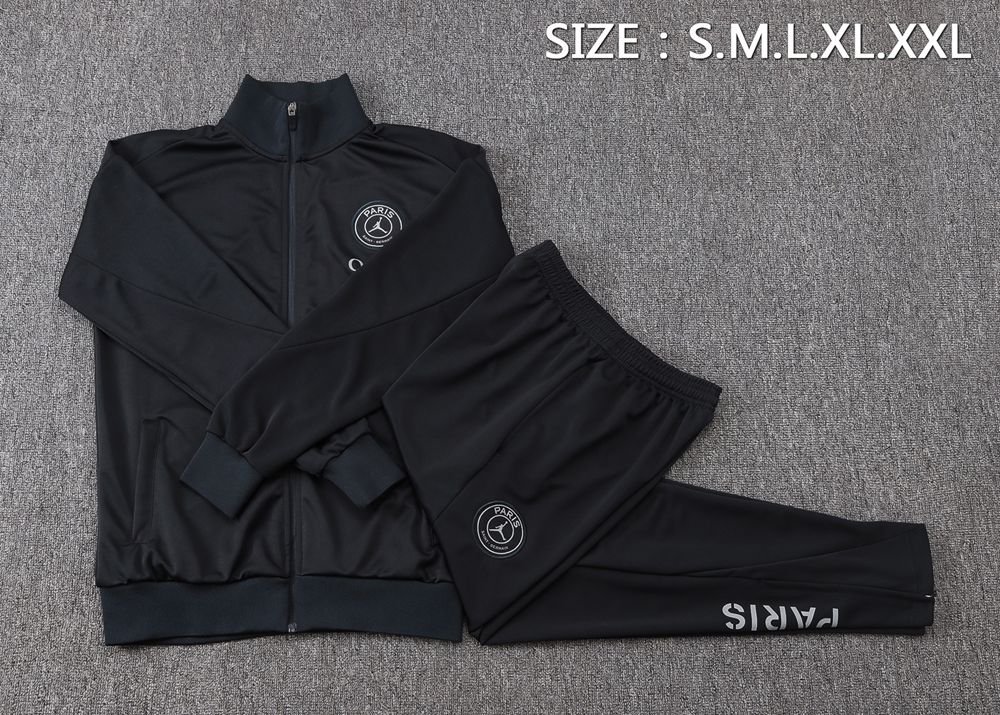 PSG 25/26 Black Zip Soccer Jacket Kit Set Foto 2