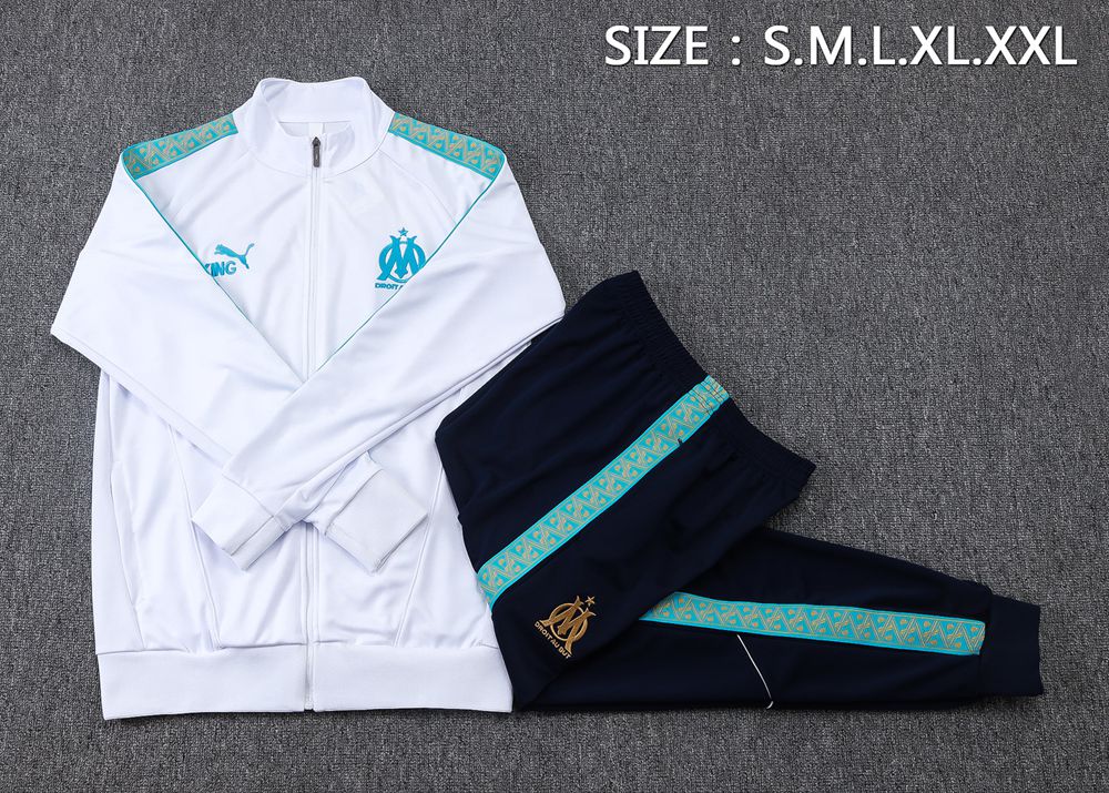 Olympique de Marseille 25/26 White Soccer Jacket Kit Set Foto 2